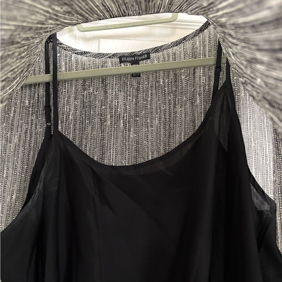 Eileen Fisher Silk Black And White Layered Top, XL, EUC - Picture 4 of 6